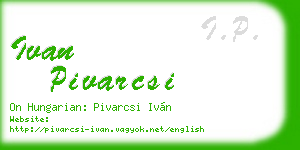 ivan pivarcsi business card